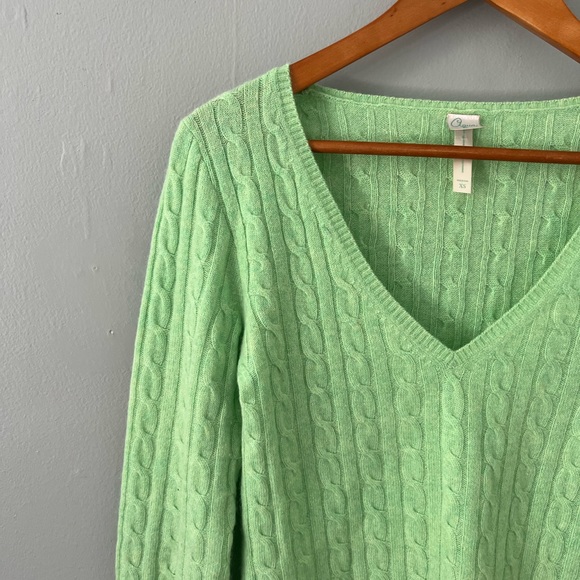 Aqua 100% Cashmere Sweater Medium Green - Picture 2 of 12